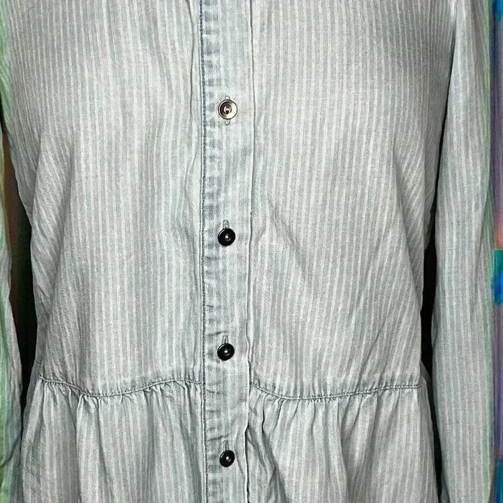 Soft Surrounding Stripe Button Front Blouse Tunic… - image 4